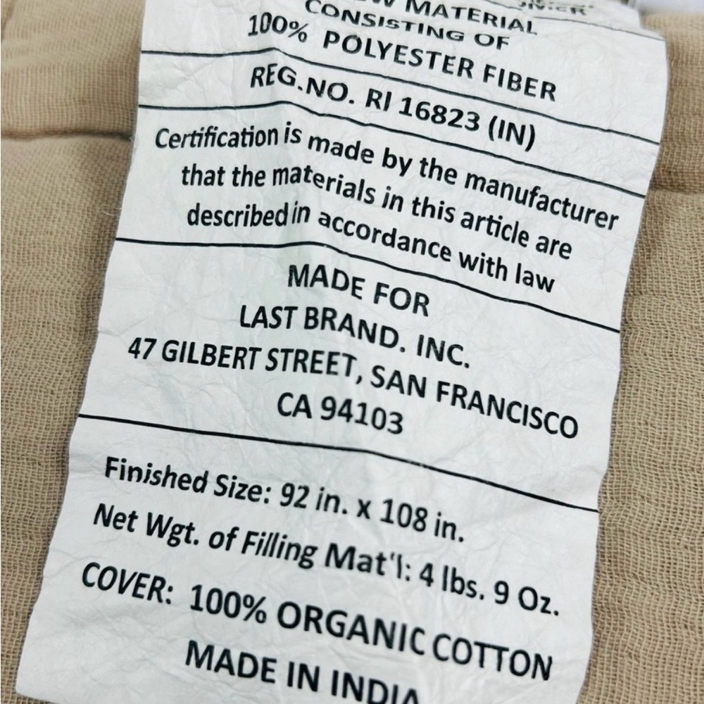 NWOT QUINCE Organic Airy Gauze Box Quilt Set King/Cal King Dune 8686 - Picture 7 of 7